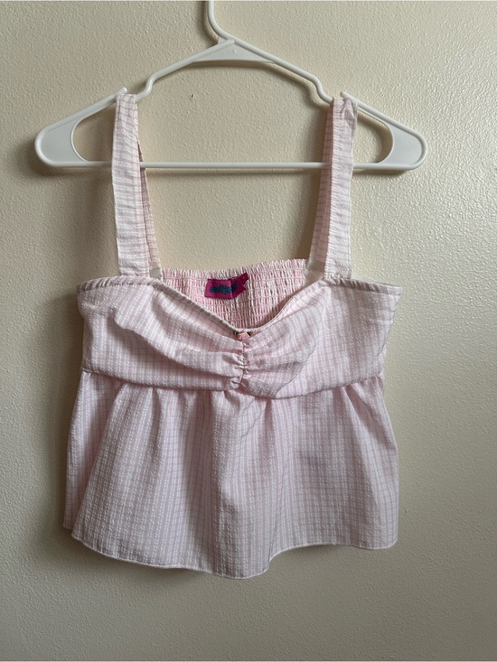 Edikted Tops - Edikted Pink Striped Peplum Tank Top